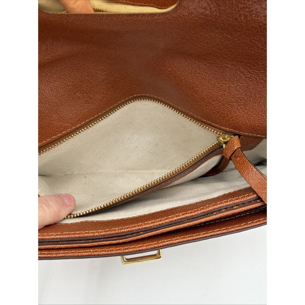 Michael Kors Genuine Leather Rectangular Med Sz Shoulder Bag Brown Gold Dust Bag - Picture 15 of 16